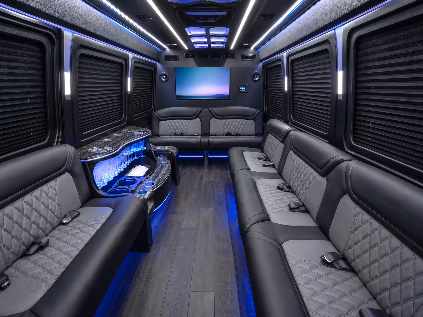 folsom 50 passenger party bus interior